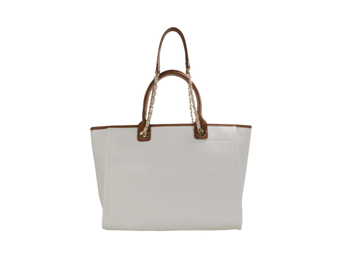 PLLCD PU Leather Tote Bag – Elegant Shoulder Handbag with Chain Strap Detailing, Spacious Everyday Carryall