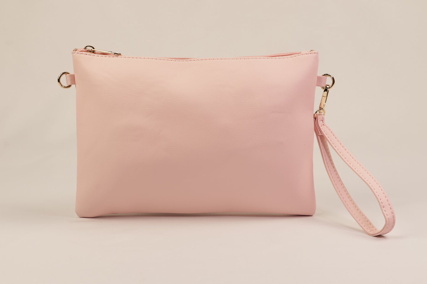 PLLCD Sleek Black PU Leather Clutch Bag with Wrist Strap - Stylish & Compact Handbag for Every Occasion