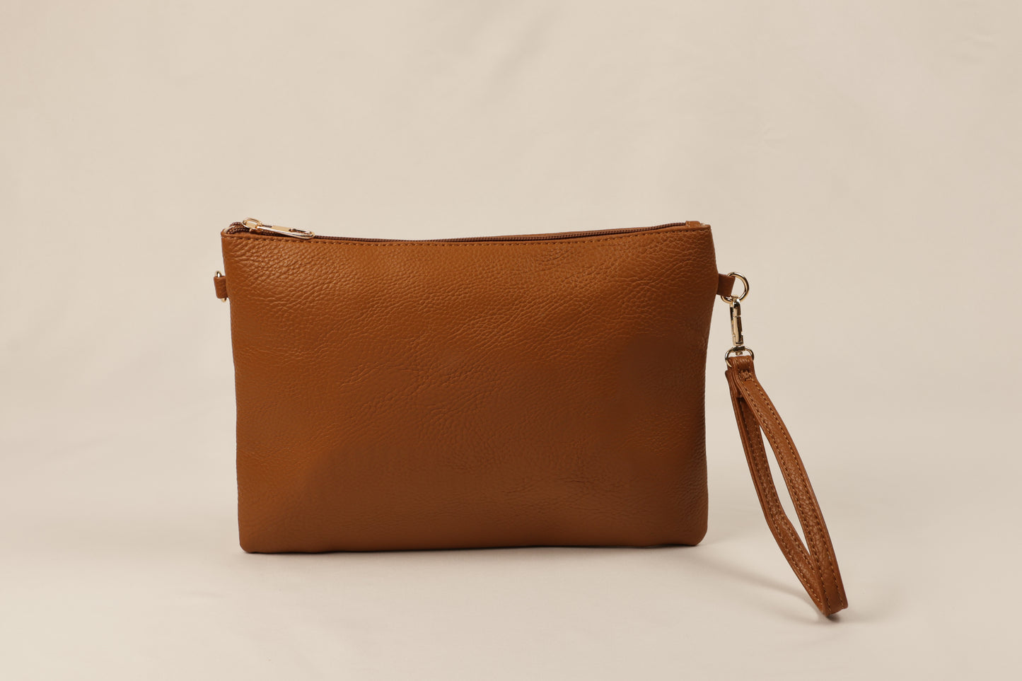 PLLCD Sleek Black PU Leather Clutch Bag with Wrist Strap - Stylish & Compact Handbag for Every Occasion