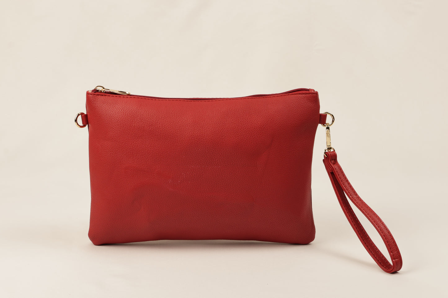 PLLCD Sleek Black PU Leather Clutch Bag with Wrist Strap - Stylish & Compact Handbag for Every Occasion