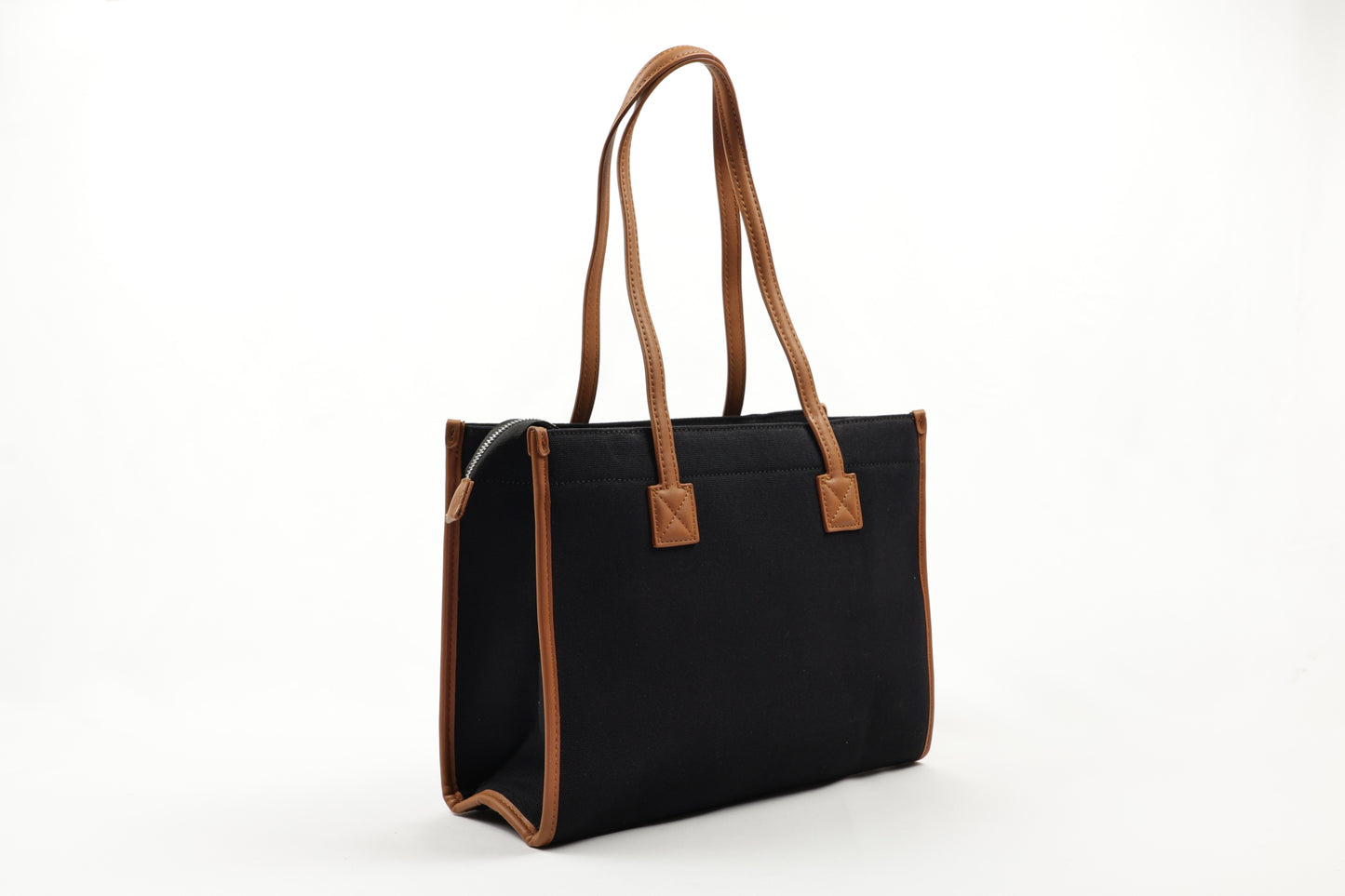 PLLCD Trendy Pink PU Leather Tote Bag - Spacious & Stylish Handbag with Contrasting Brown Details