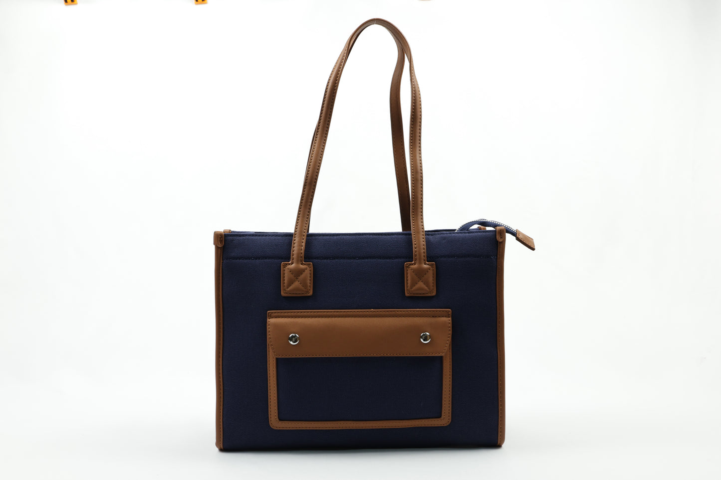 PLLCD Trendy Pink PU Leather Tote Bag - Spacious & Stylish Handbag with Contrasting Brown Details