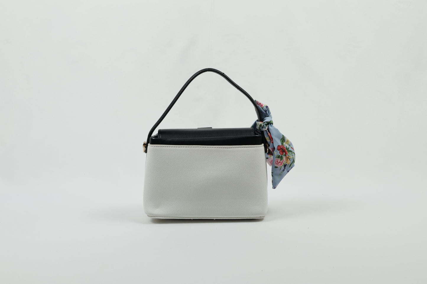 PLLCD Chic Yellow PU Leather Handbag with Decorative Scarf - Stylish & Compact Fashion Bag with Lock Closure