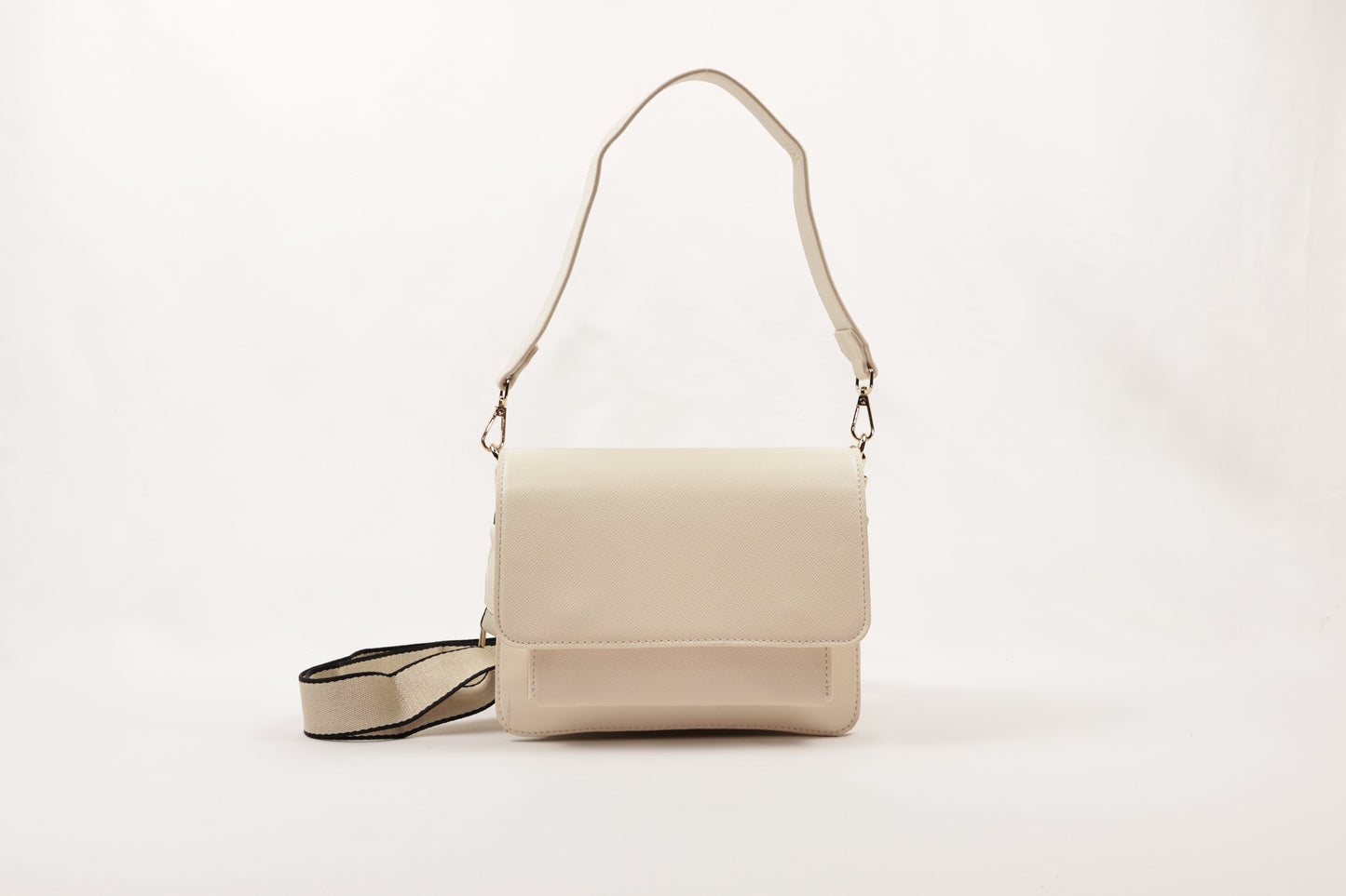 PLLCD Elegant Beige PU Leather Crossbody Bag - Chic & Compact Handbag with Adjustable Strap