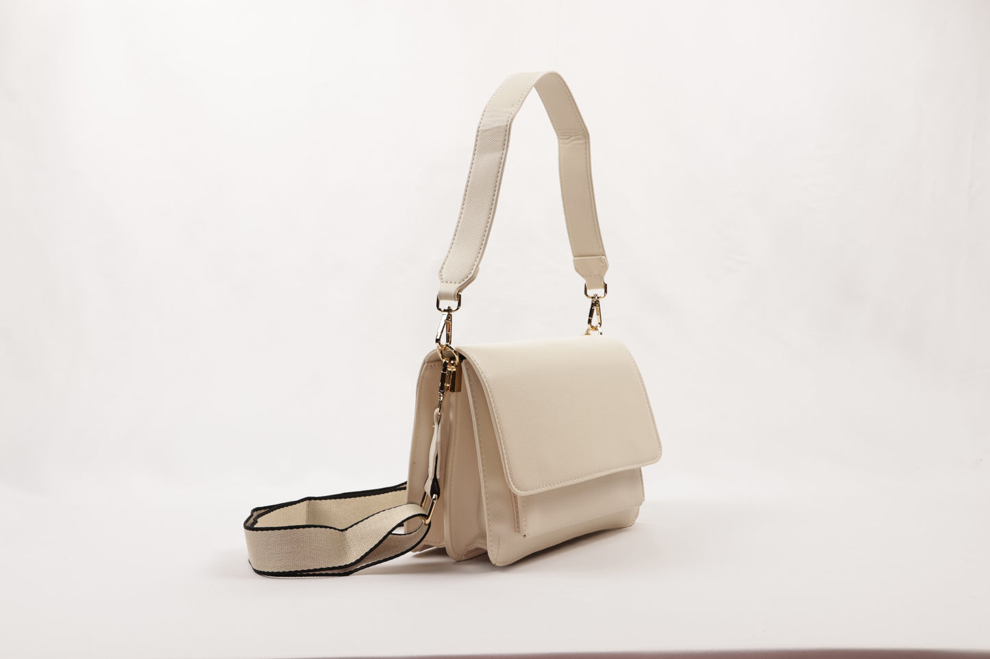 PLLCD Elegant Beige PU Leather Crossbody Bag - Chic & Compact Handbag with Adjustable Strap