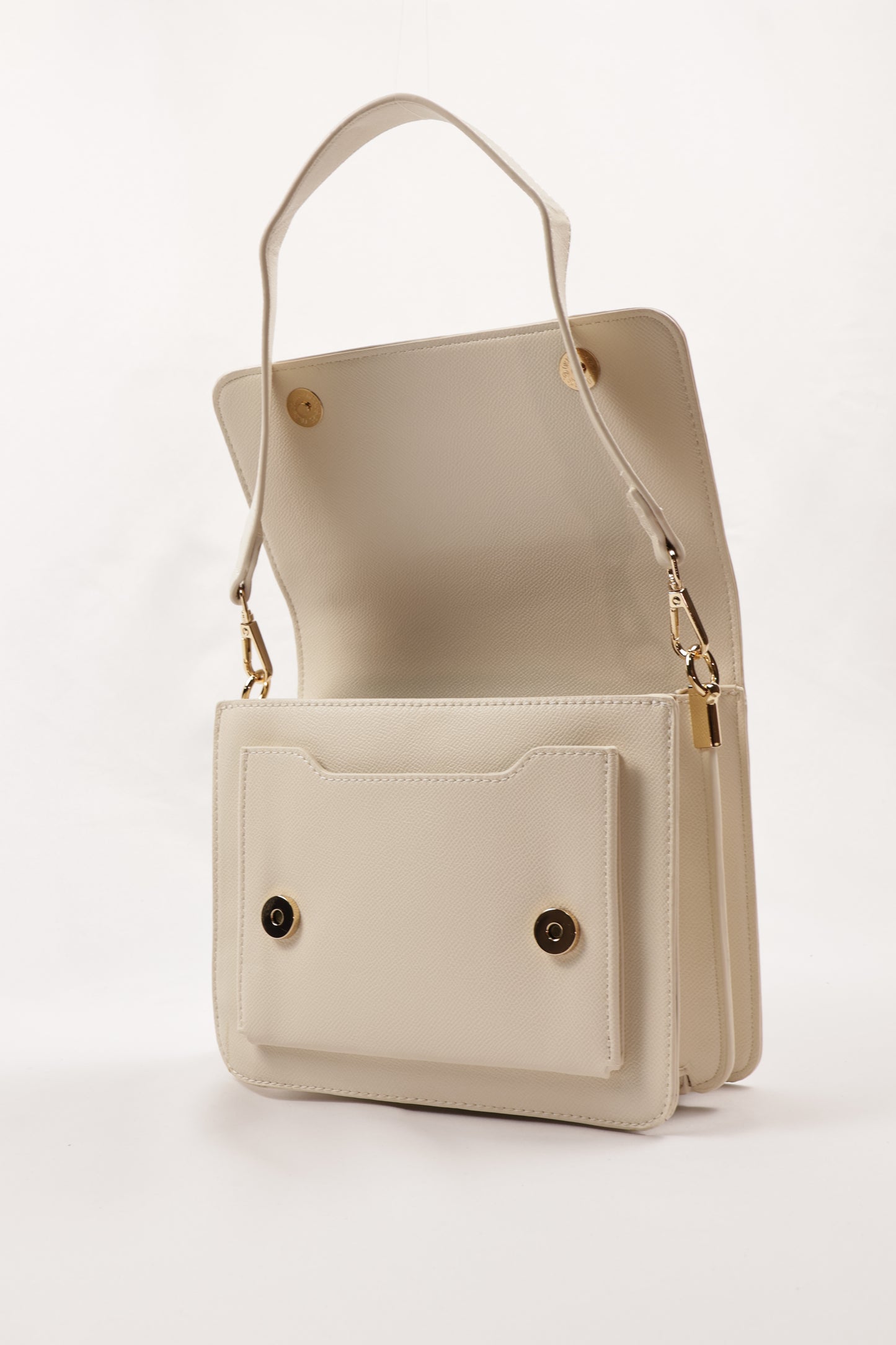 PLLCD Elegant Beige PU Leather Crossbody Bag - Chic & Compact Handbag with Adjustable Strap