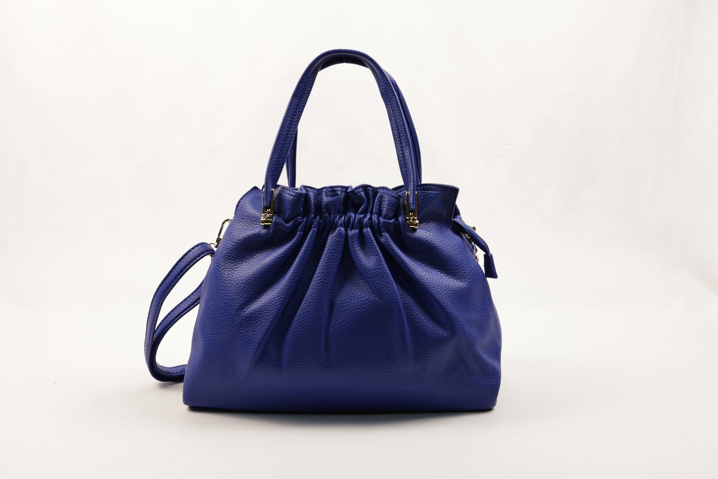 PLLCD Chic White PU Leather Drawstring Shoulder Bag - Elegant & Versatile Handbag with Adjustable Strap