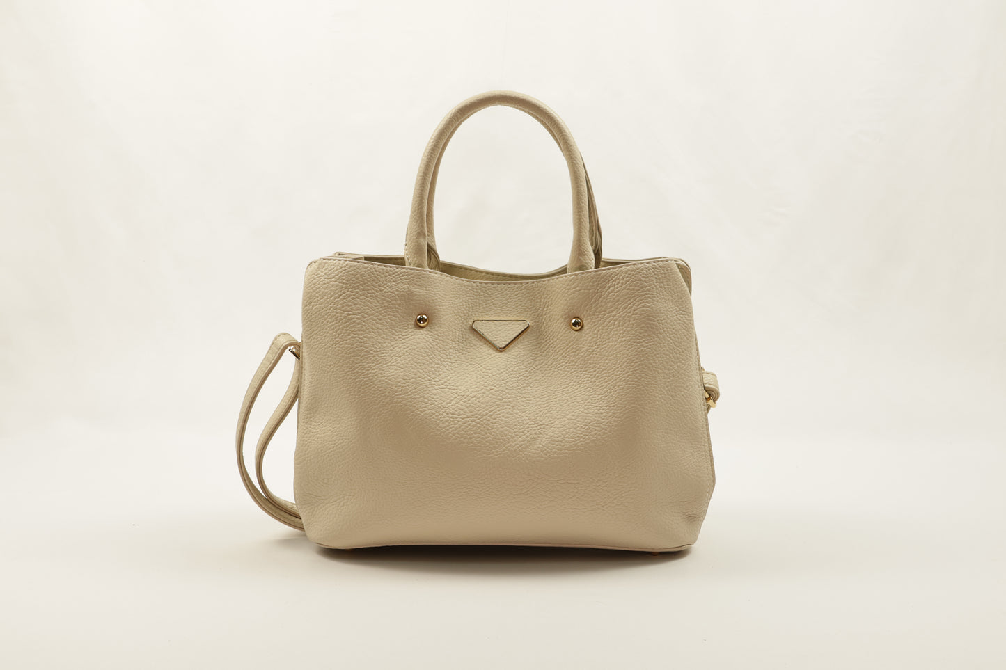 PLLCD Elegant Beige PU Leather Tote Bag - Stylish & Spacious Handbag with Adjustable Strap