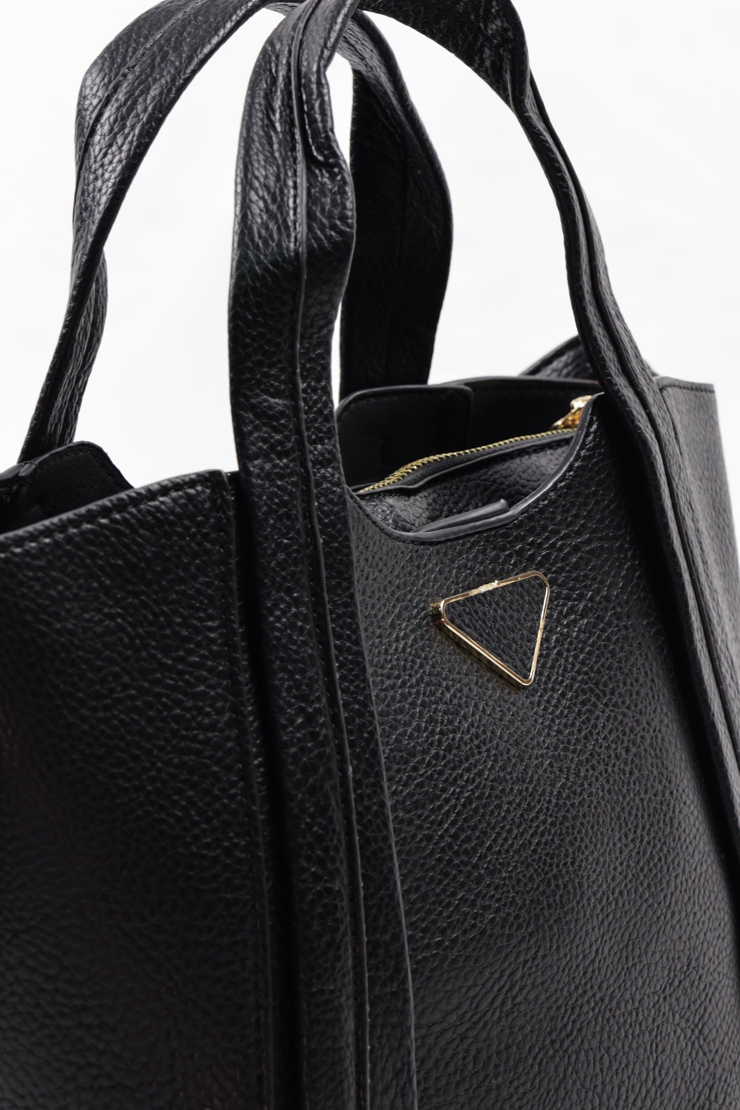 PLLCD Elegant Navy Blue PU Leather Tote Bag with Detachable Small Pouch - Stylish & Spacious Handbag with Adjustable Strap