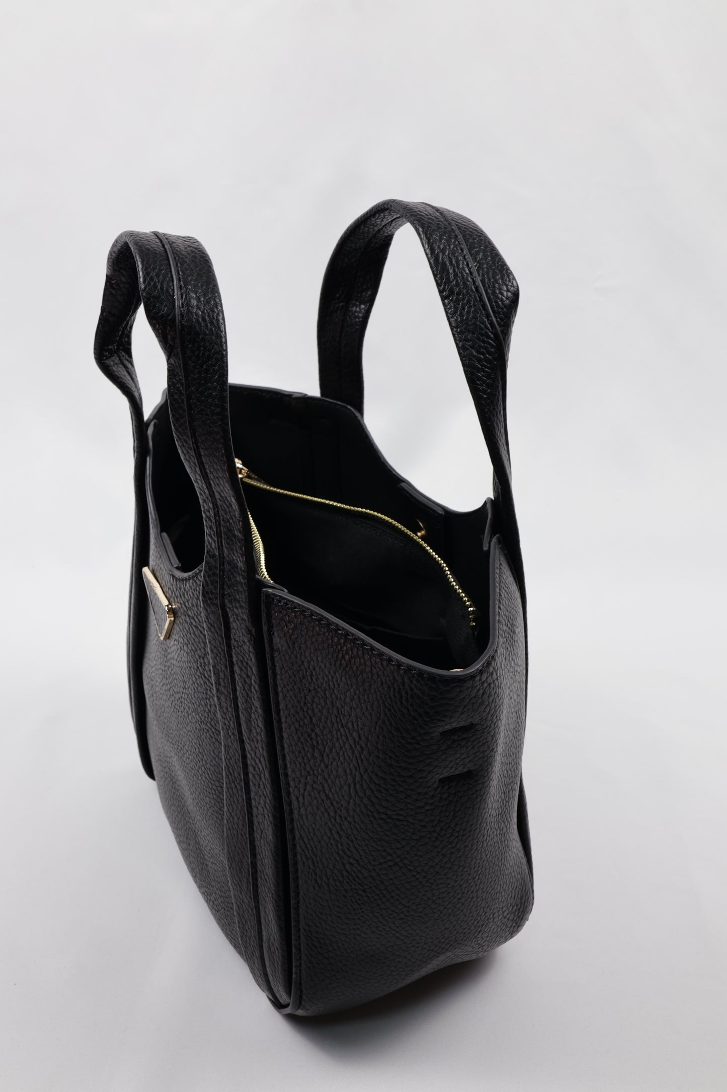PLLCD Elegant Navy Blue PU Leather Tote Bag with Detachable Small Pouch - Stylish & Spacious Handbag with Adjustable Strap