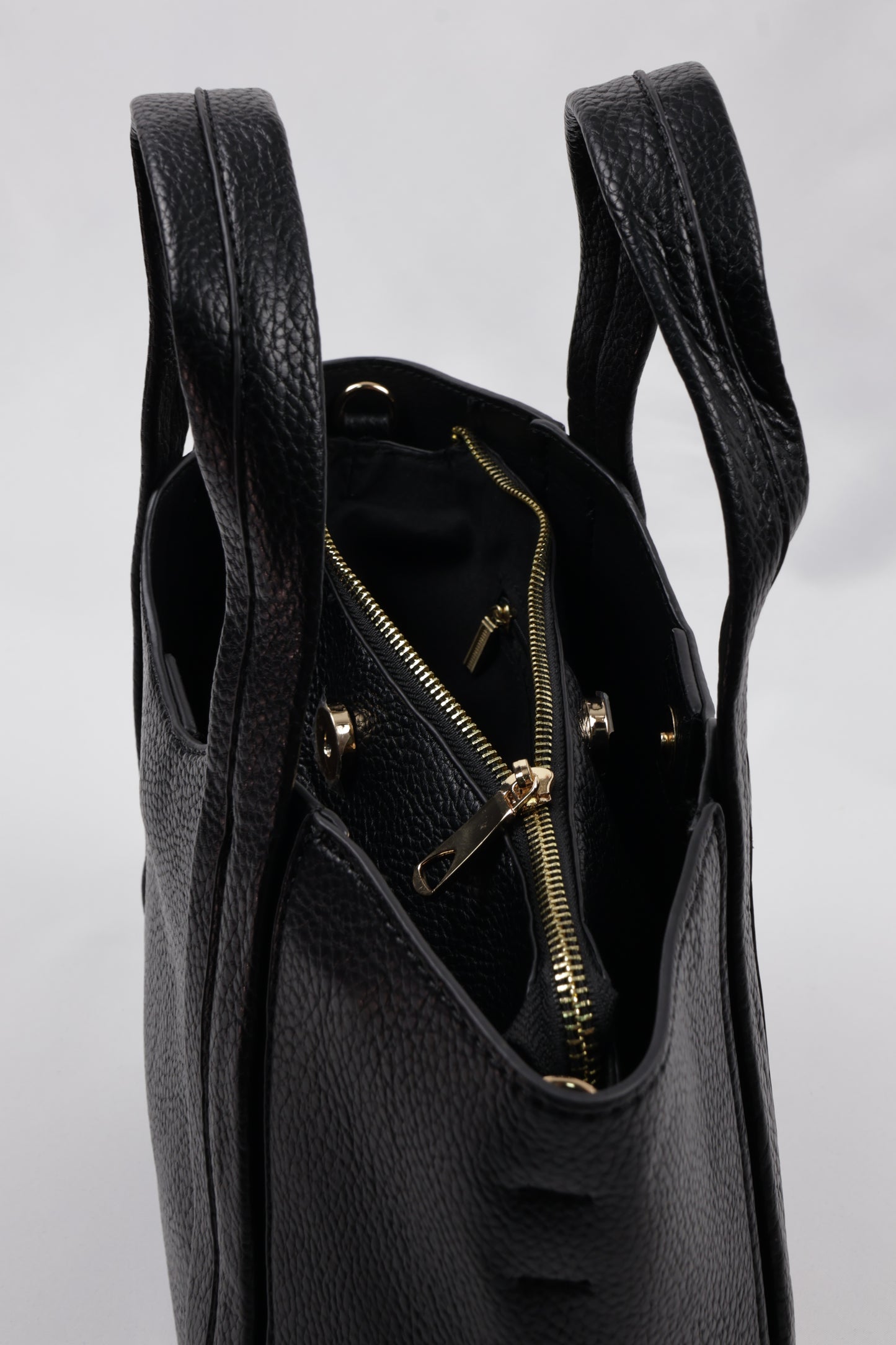 PLLCD Elegant Navy Blue PU Leather Tote Bag with Detachable Small Pouch - Stylish & Spacious Handbag with Adjustable Strap