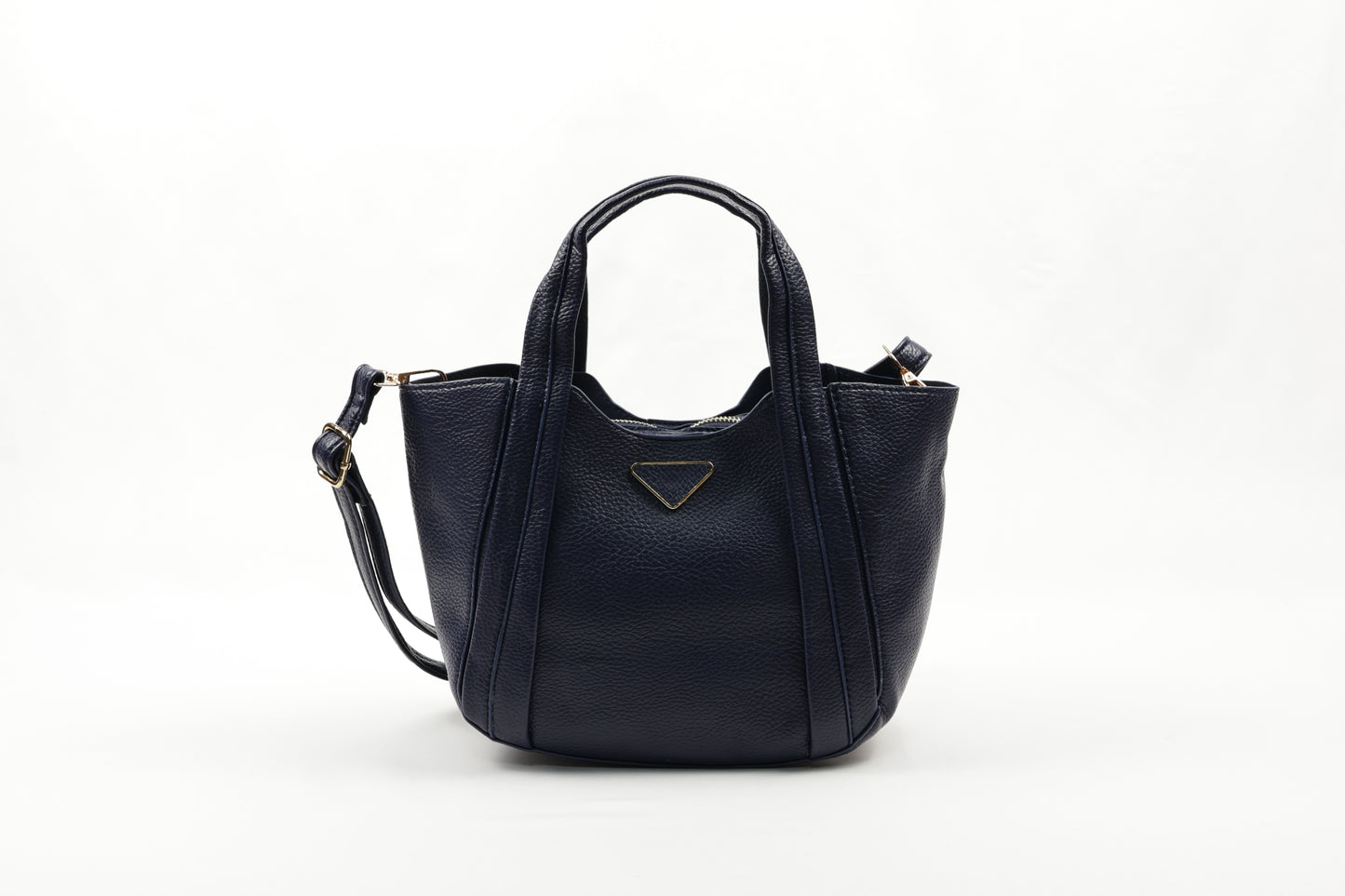 PLLCD Elegant Navy Blue PU Leather Tote Bag with Detachable Small Pouch - Stylish & Spacious Handbag with Adjustable Strap
