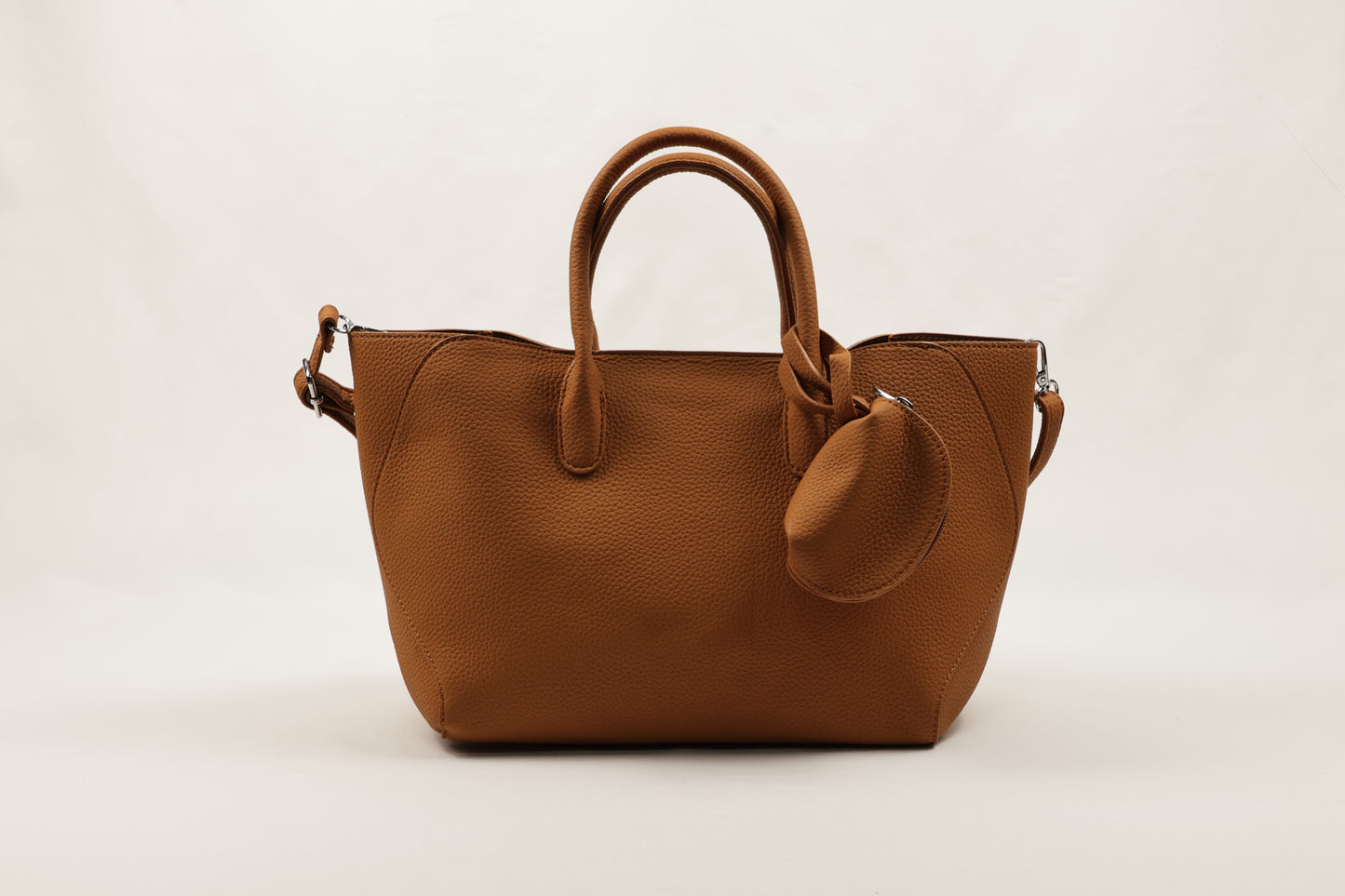 PLLCD Premium Purple PU Leather Handbag with Removable Mini Pouch & Adjustable Strap - Stylish Tote for Everyday Use