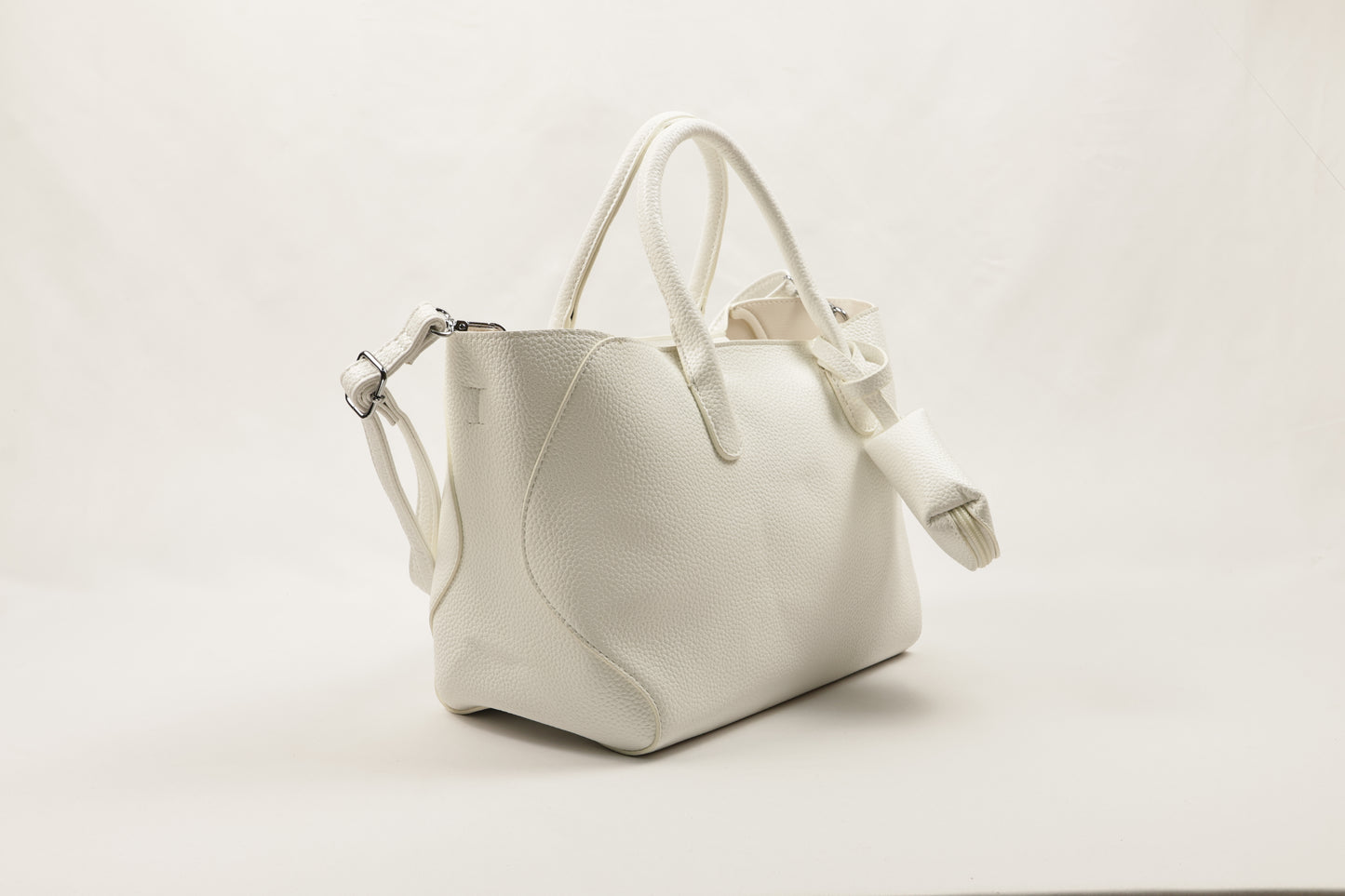 PLLCD Premium Purple PU Leather Handbag with Removable Mini Pouch & Adjustable Strap - Stylish Tote for Everyday Use