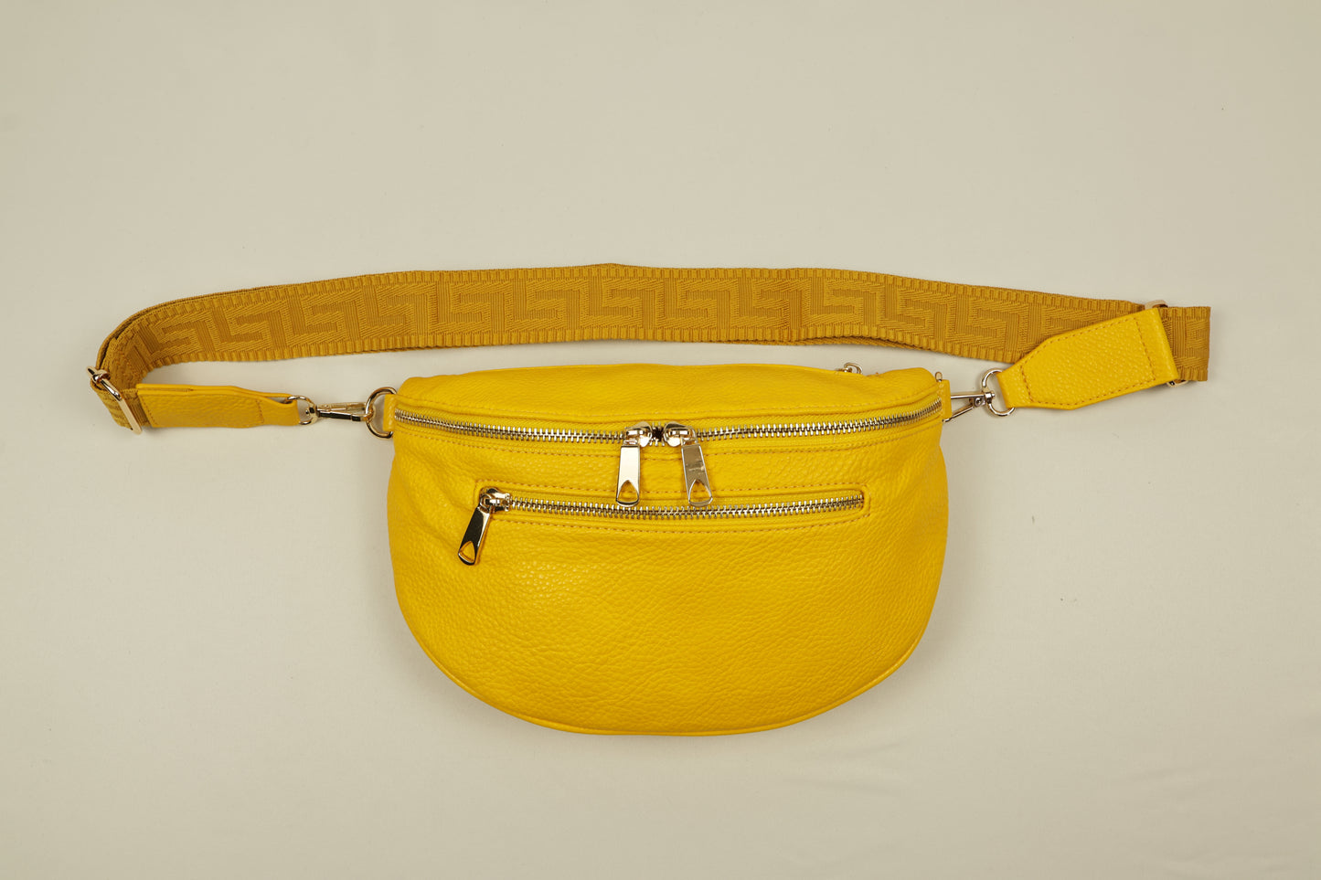 PLLCD Stylish Silver PU Leather Crossbody Bag - Versatile & Trendy Belt Bag with Adjustable Strap
