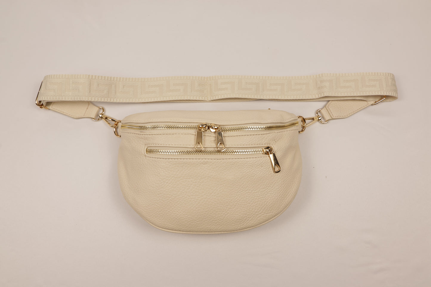 PLLCD Stylish Silver PU Leather Crossbody Bag - Versatile & Trendy Belt Bag with Adjustable Strap