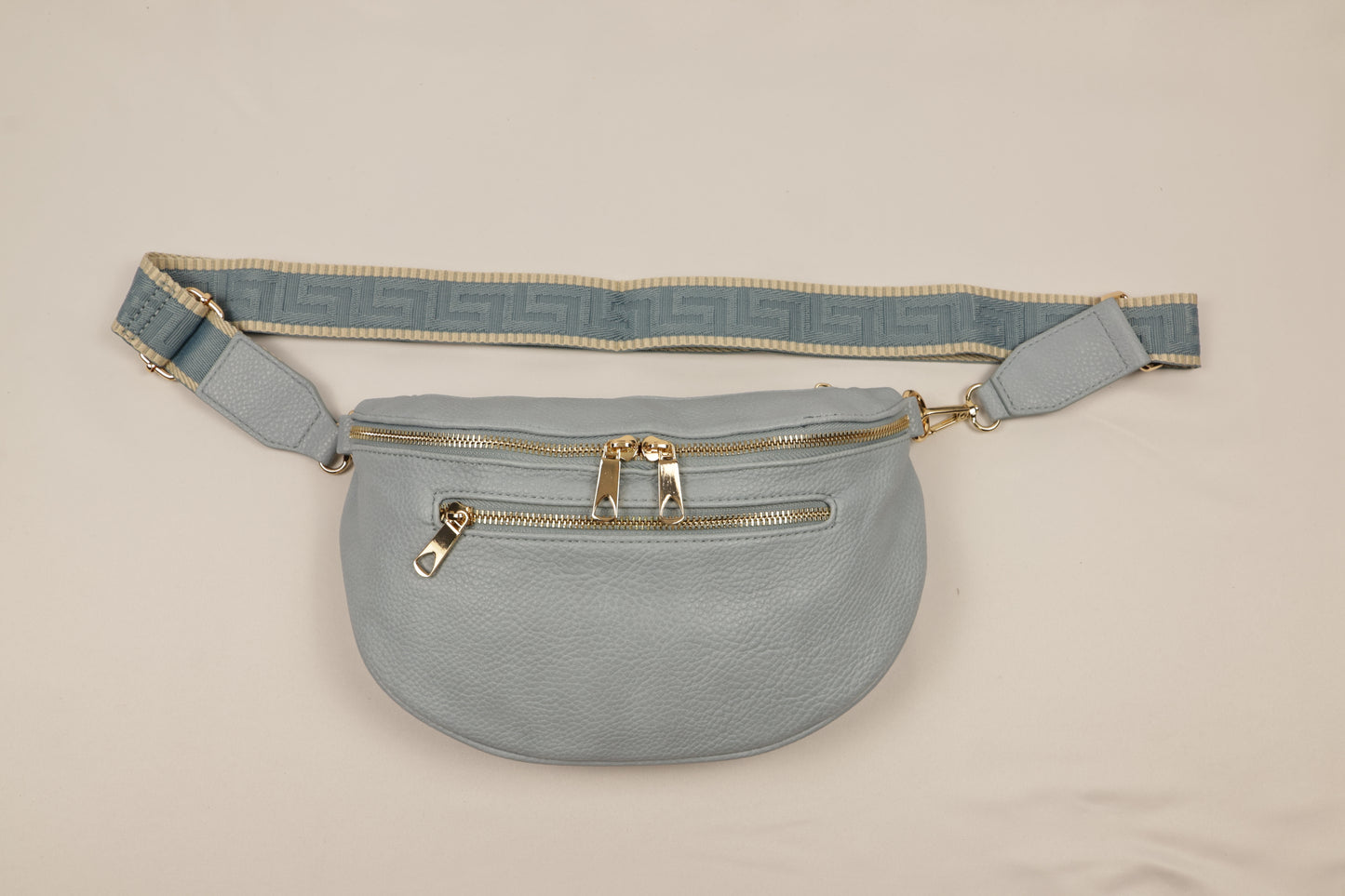 PLLCD Stylish Silver PU Leather Crossbody Bag - Versatile & Trendy Belt Bag with Adjustable Strap