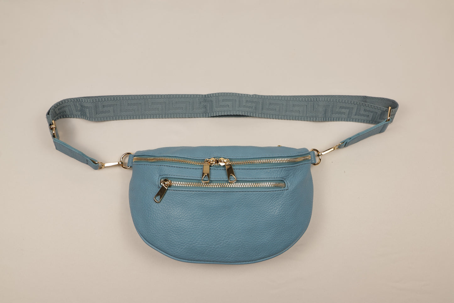 PLLCD Stylish Silver PU Leather Crossbody Bag - Versatile & Trendy Belt Bag with Adjustable Strap