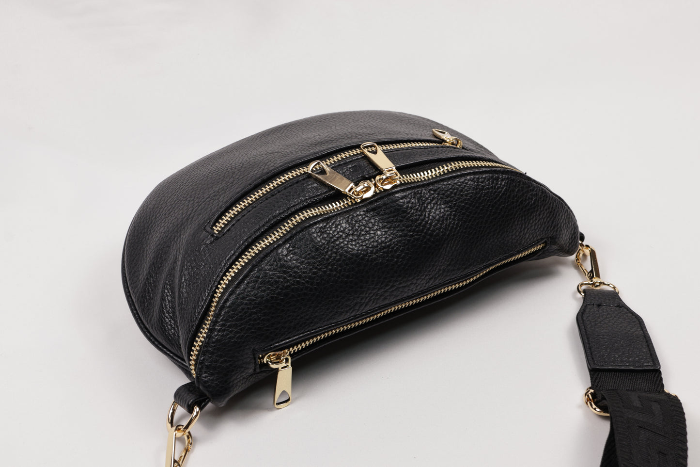 PLLCD Stylish Silver PU Leather Crossbody Bag - Versatile & Trendy Belt Bag with Adjustable Strap