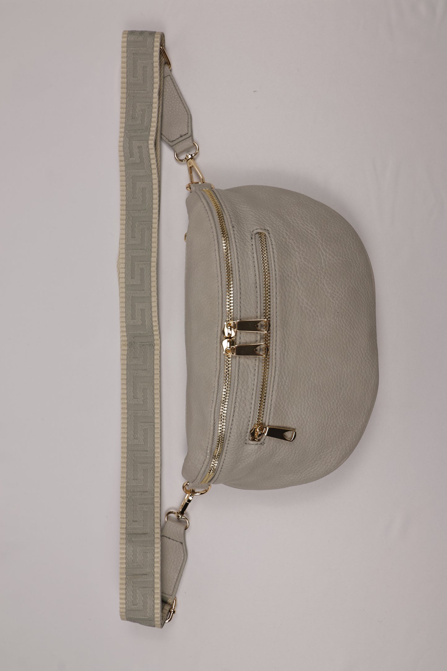 PLLCD Stylish Silver PU Leather Crossbody Bag - Versatile & Trendy Belt Bag with Adjustable Strap