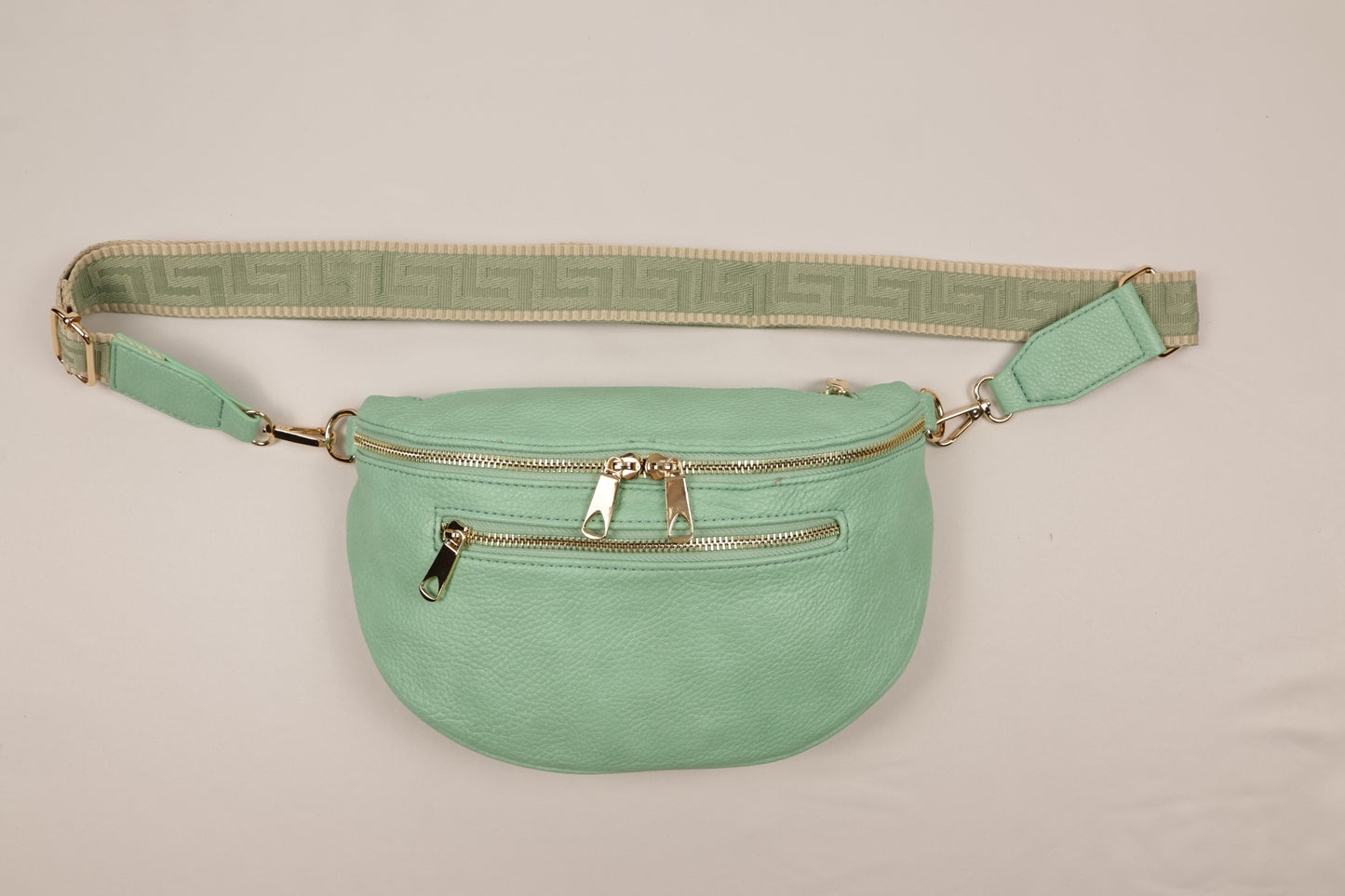 PLLCD Stylish Silver PU Leather Crossbody Bag - Versatile & Trendy Belt Bag with Adjustable Strap