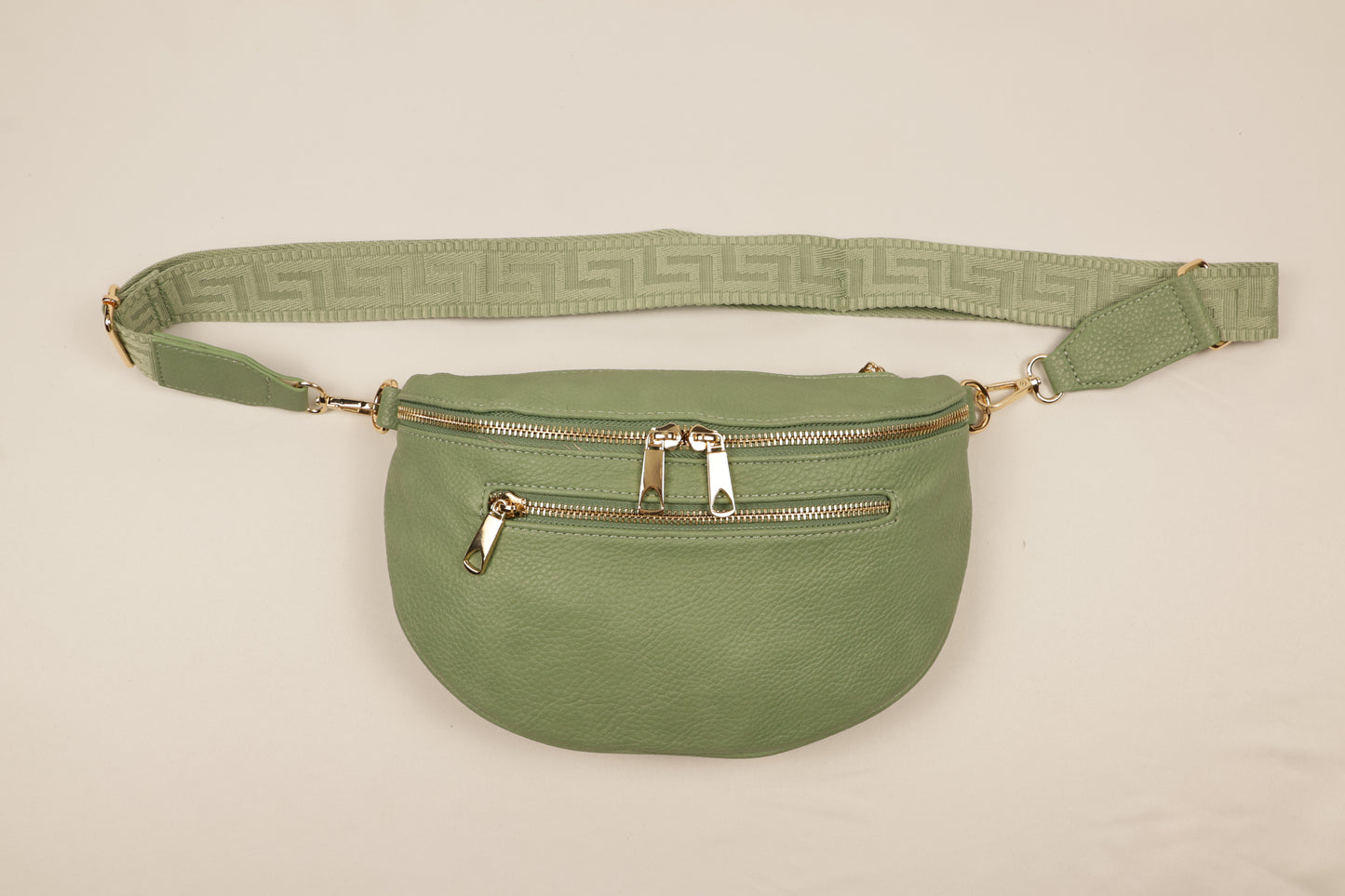 PLLCD Stylish Silver PU Leather Crossbody Bag - Versatile & Trendy Belt Bag with Adjustable Strap