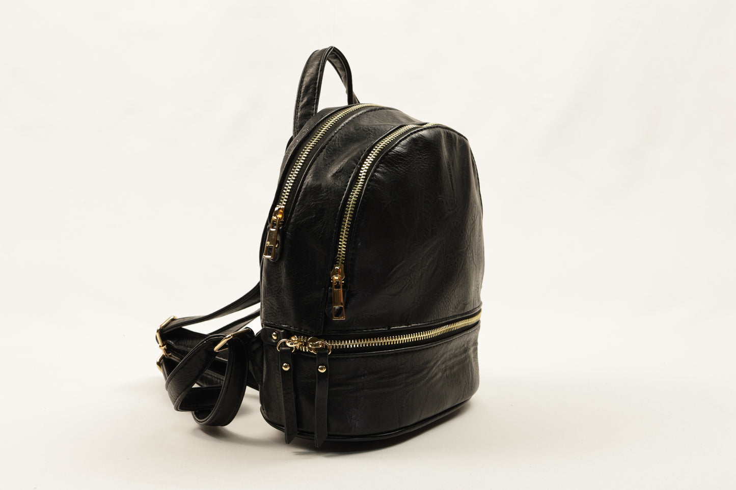 🎒 PLLCD PU Leather Mini Backpack for Women – Stylish Small Rucksack with Multiple Zipper Pockets for Daily, Travel & Work