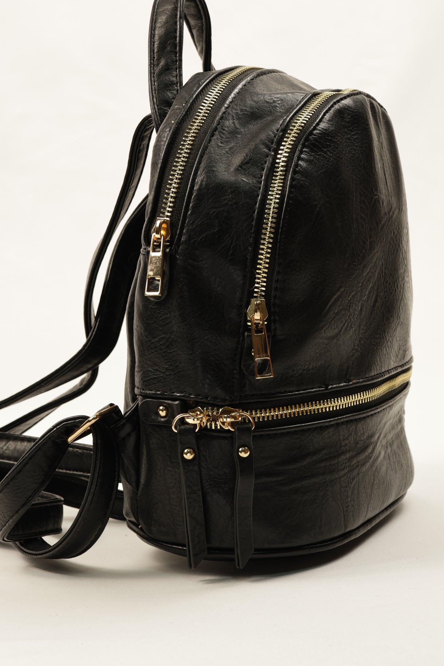 🎒 PLLCD PU Leather Mini Backpack for Women – Stylish Small Rucksack with Multiple Zipper Pockets for Daily, Travel & Work