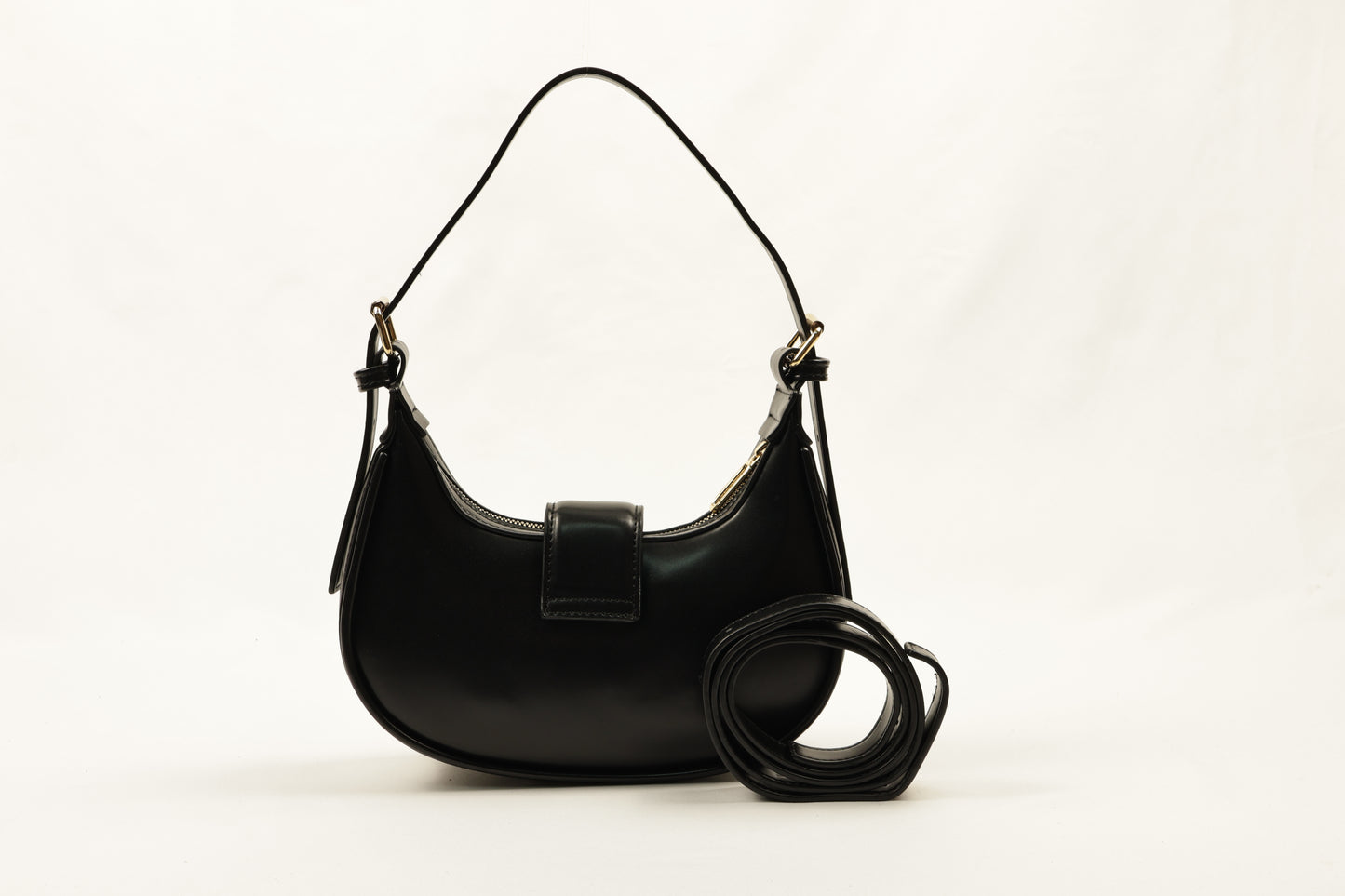 ✨ PLLCD PU Leather Crescent Shoulder Bag – Women’s Half-Moon Crossbody Handbag with Adjustable Strap