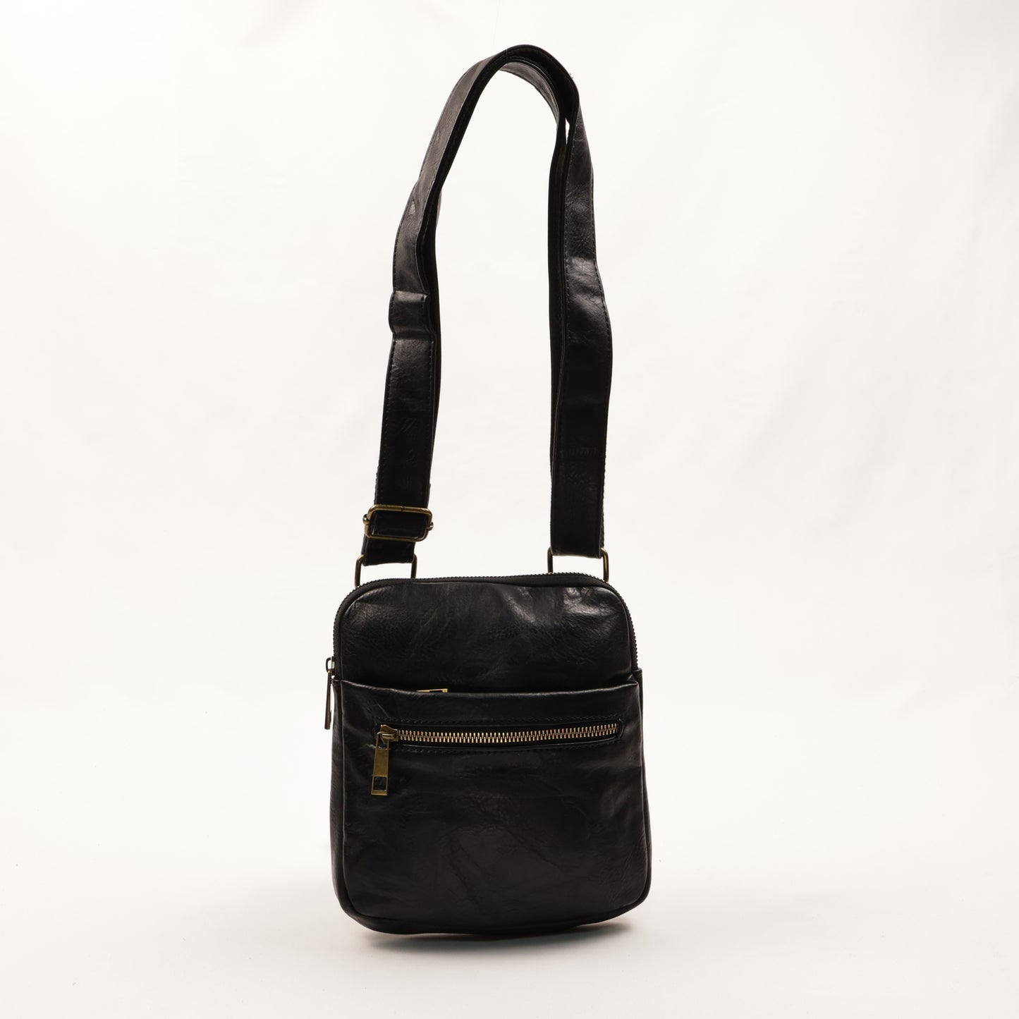 PLLCD PU Leather Crossbody Bag – Unisex Small Shoulder Messenger Bag with Zipper Pocket for Everyday & Travel