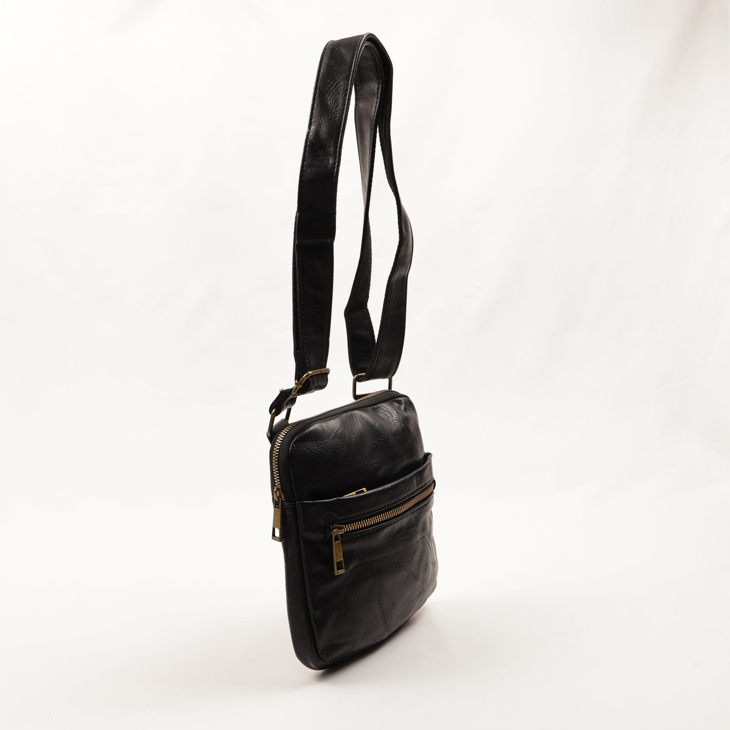 PLLCD PU Leather Crossbody Bag – Unisex Small Shoulder Messenger Bag with Zipper Pocket for Everyday & Travel