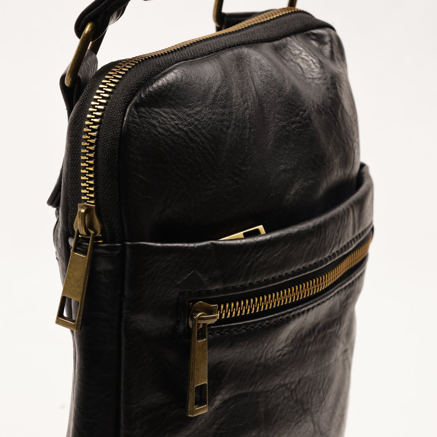 PLLCD PU Leather Crossbody Bag – Unisex Small Shoulder Messenger Bag with Zipper Pocket for Everyday & Travel