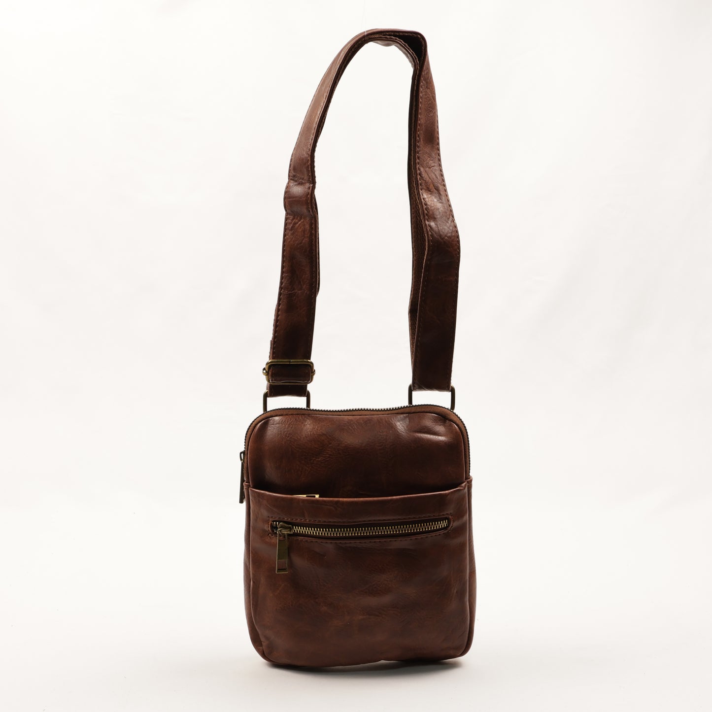 PLLCD PU Leather Crossbody Bag – Unisex Small Shoulder Messenger Bag with Zipper Pocket for Everyday & Travel
