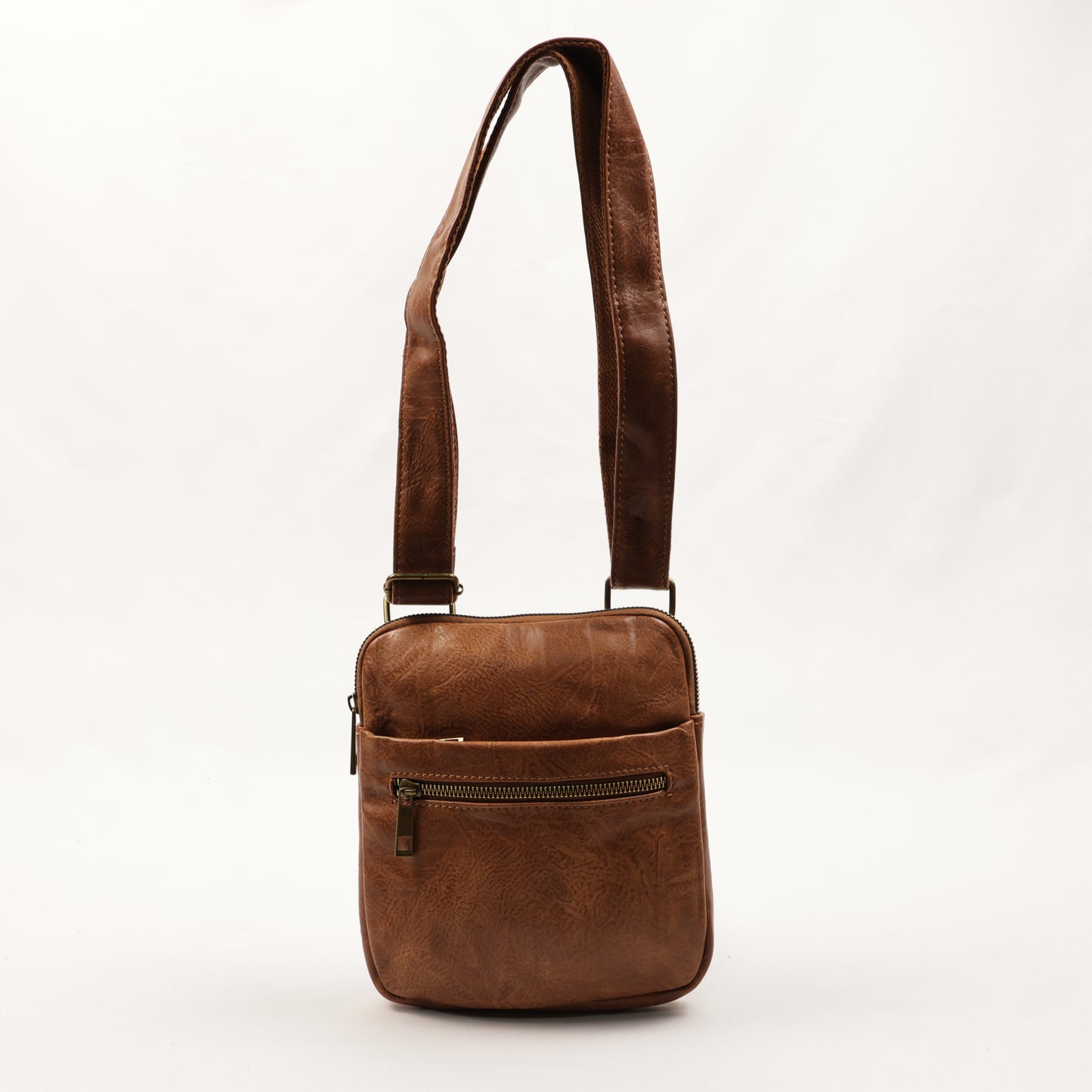 PLLCD PU Leather Crossbody Bag – Unisex Small Shoulder Messenger Bag with Zipper Pocket for Everyday & Travel