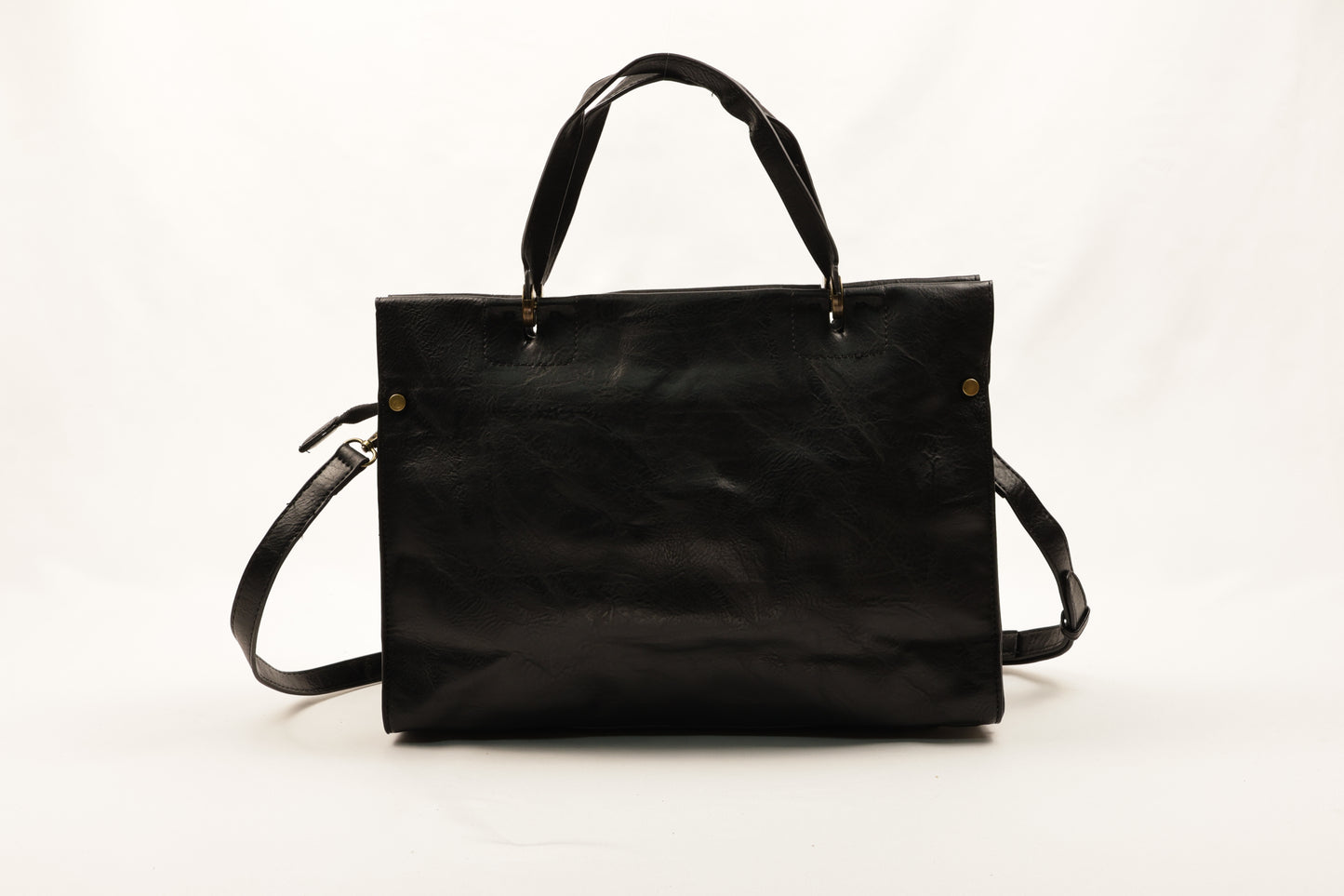 PLLCD Women’s PU Leather Tote Bag – Large Black Shoulder & Crossbody Handbag with Adjustable Strap for Work, Business & Daily Use