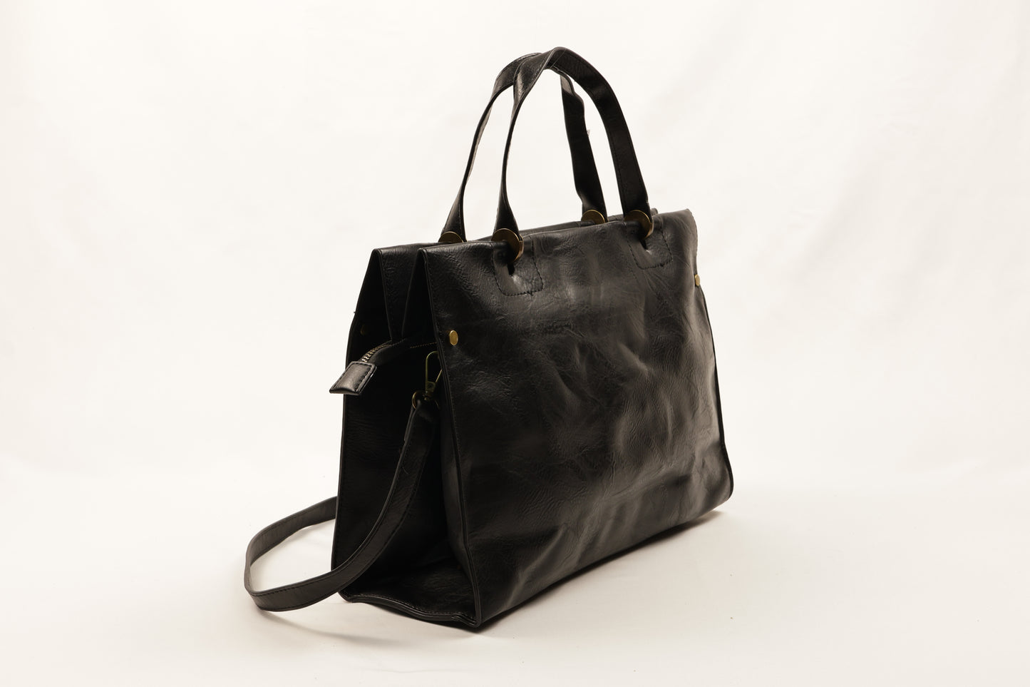 PLLCD Women’s PU Leather Tote Bag – Large Black Shoulder & Crossbody Handbag with Adjustable Strap for Work, Business & Daily Use