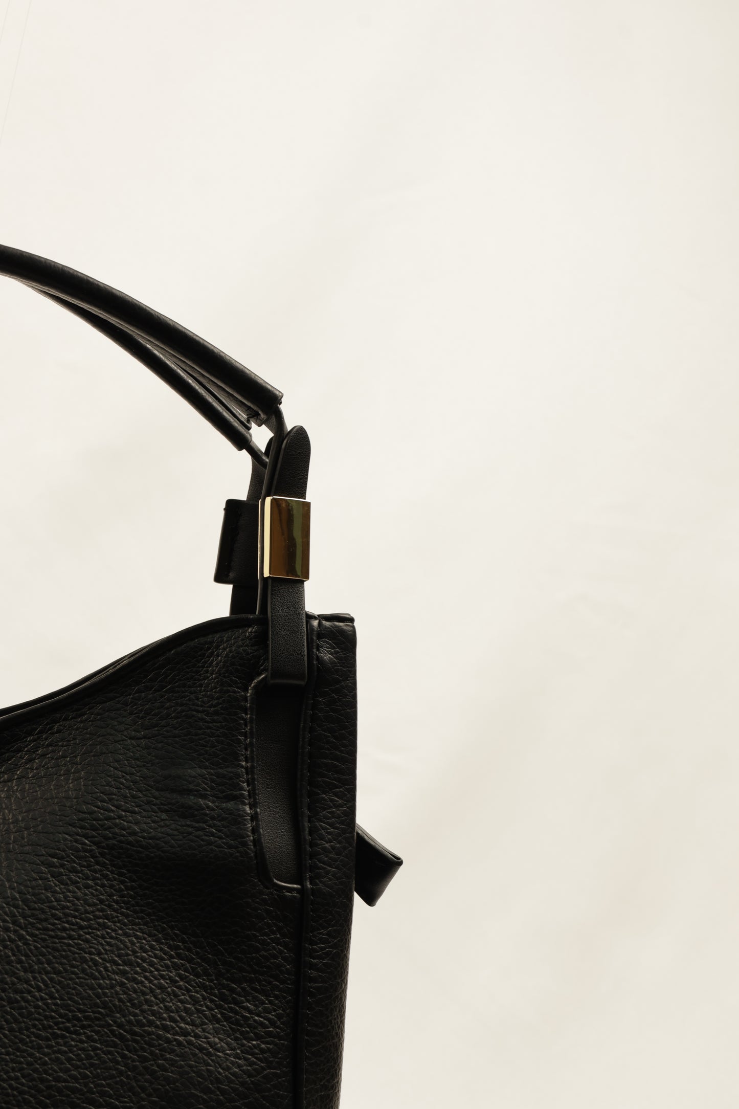 PLLCD Black PU Leather Hobo Bag - Elegant & Spacious for Daily Essentials