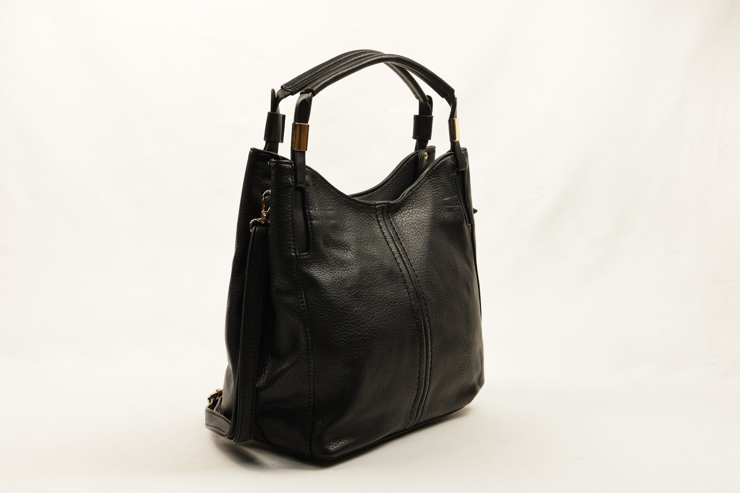 PLLCD Black PU Leather Hobo Bag - Elegant & Spacious for Daily Essentials