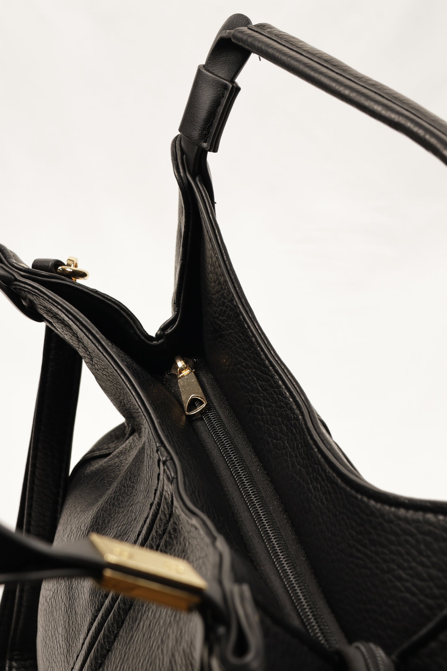 PLLCD Black PU Leather Hobo Bag - Elegant & Spacious for Daily Essentials