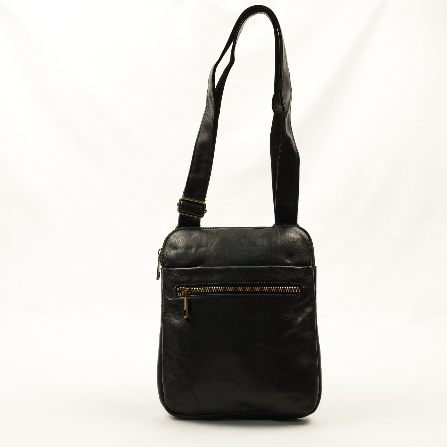 PLLCD Vintage Black PU Leather Crossbody Bag - Stylish & Convenient for Everyday