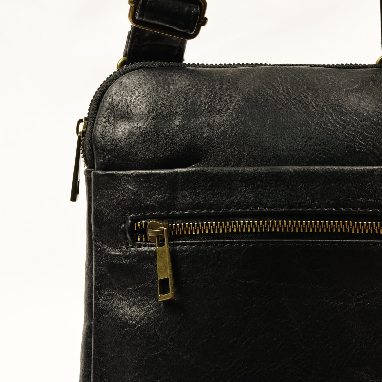 PLLCD Vintage Black PU Leather Crossbody Bag - Stylish & Convenient for Everyday