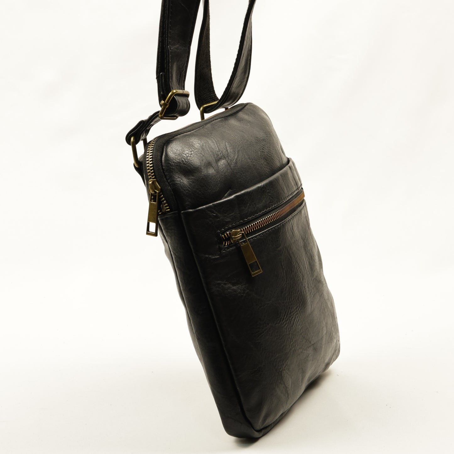 PLLCD Vintage Black PU Leather Crossbody Bag - Stylish & Convenient for Everyday