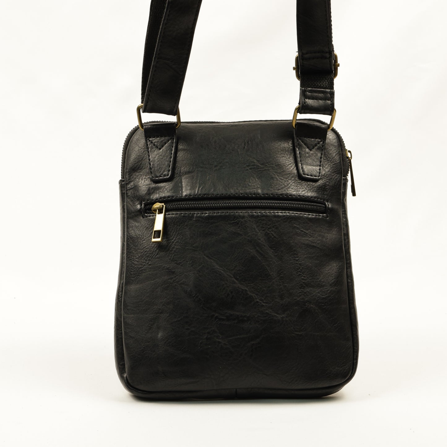 PLLCD Vintage Black PU Leather Crossbody Bag - Stylish & Convenient for Everyday