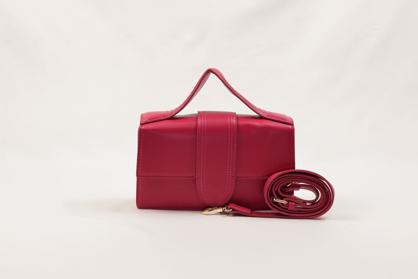 PLLCD Cream White PU Leather Top-Handle Crossbody Bag - Elegant Mini Bag for Daily & Party