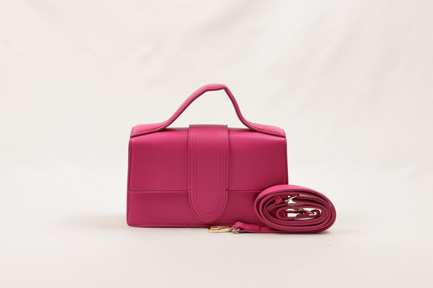 PLLCD Cream White PU Leather Top-Handle Crossbody Bag - Elegant Mini Bag for Daily & Party