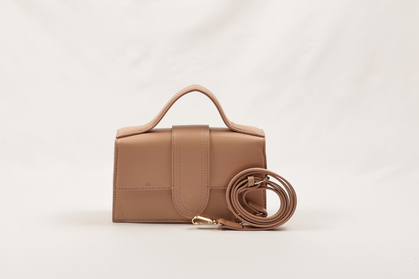 PLLCD Cream White PU Leather Top-Handle Crossbody Bag - Elegant Mini Bag for Daily & Party