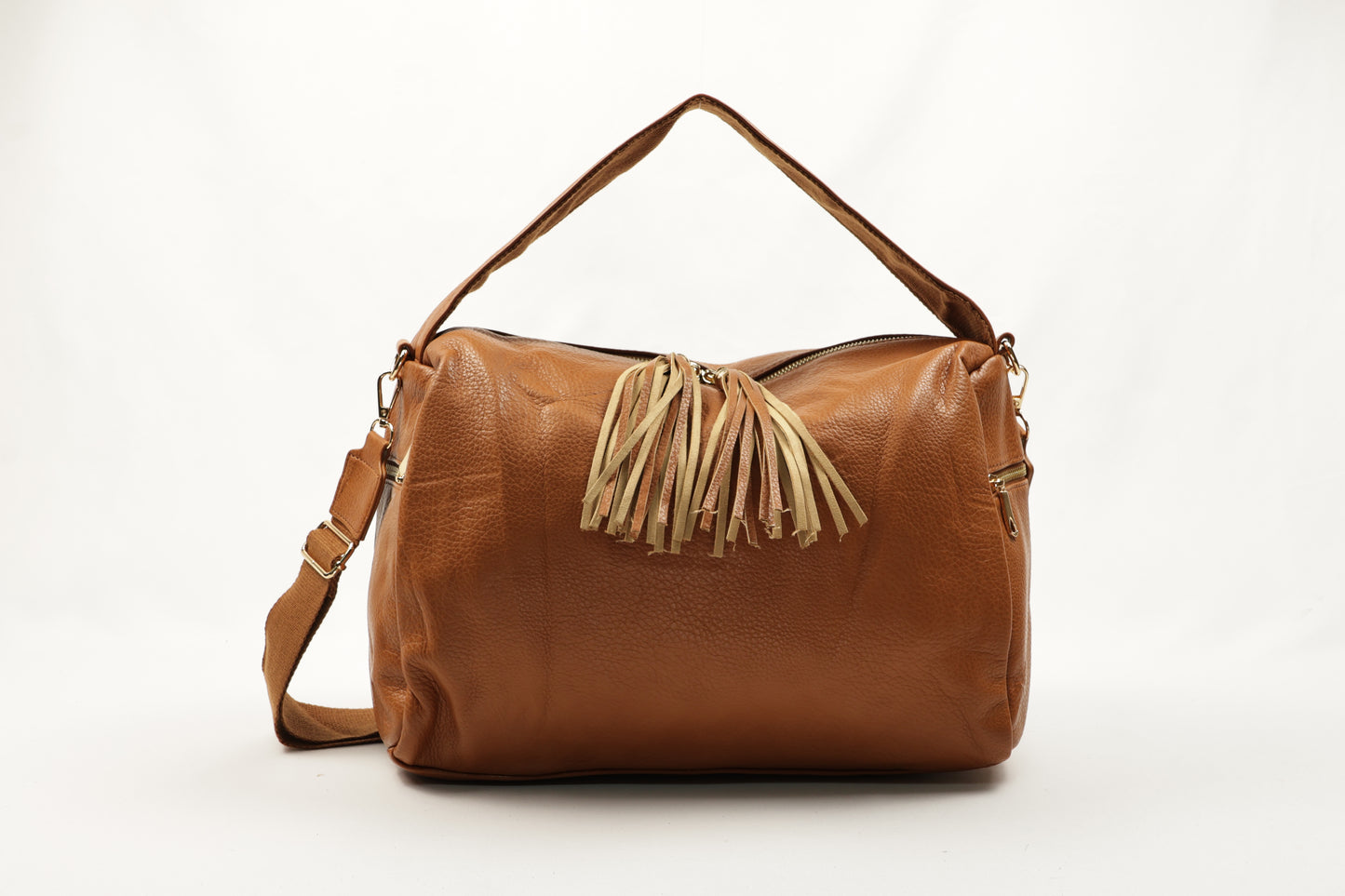PLLCD Women’s PU Leather Shoulder Bag – Large White Tassel Handbag, Crossbody & Tote Bag for Work, Travel, and Daily Use