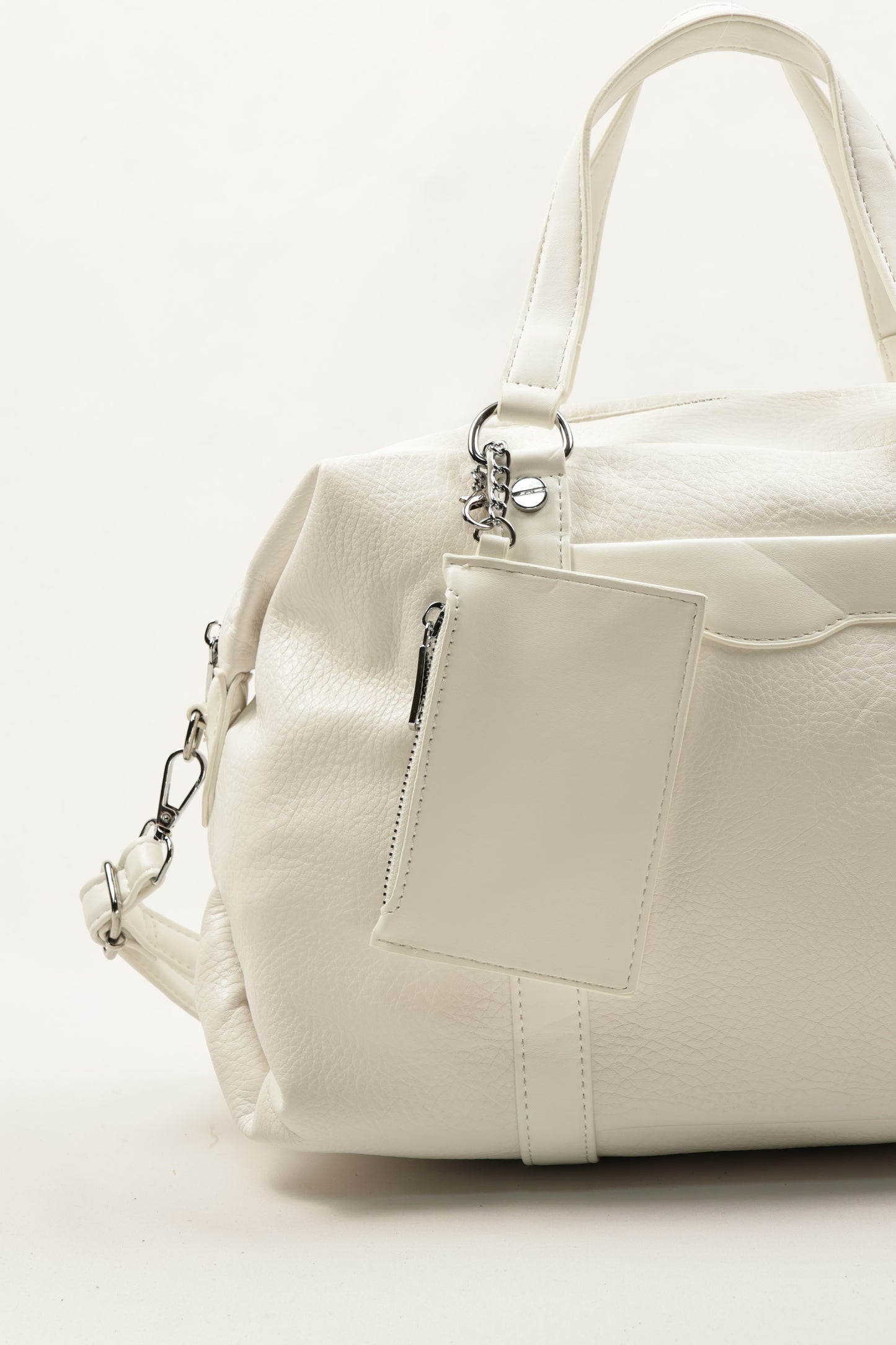 Chic Cream PU Leather Duffle Bag by PLLCD - Large Capacity Travel & Daily Handbag with Adjustable Long Strap
