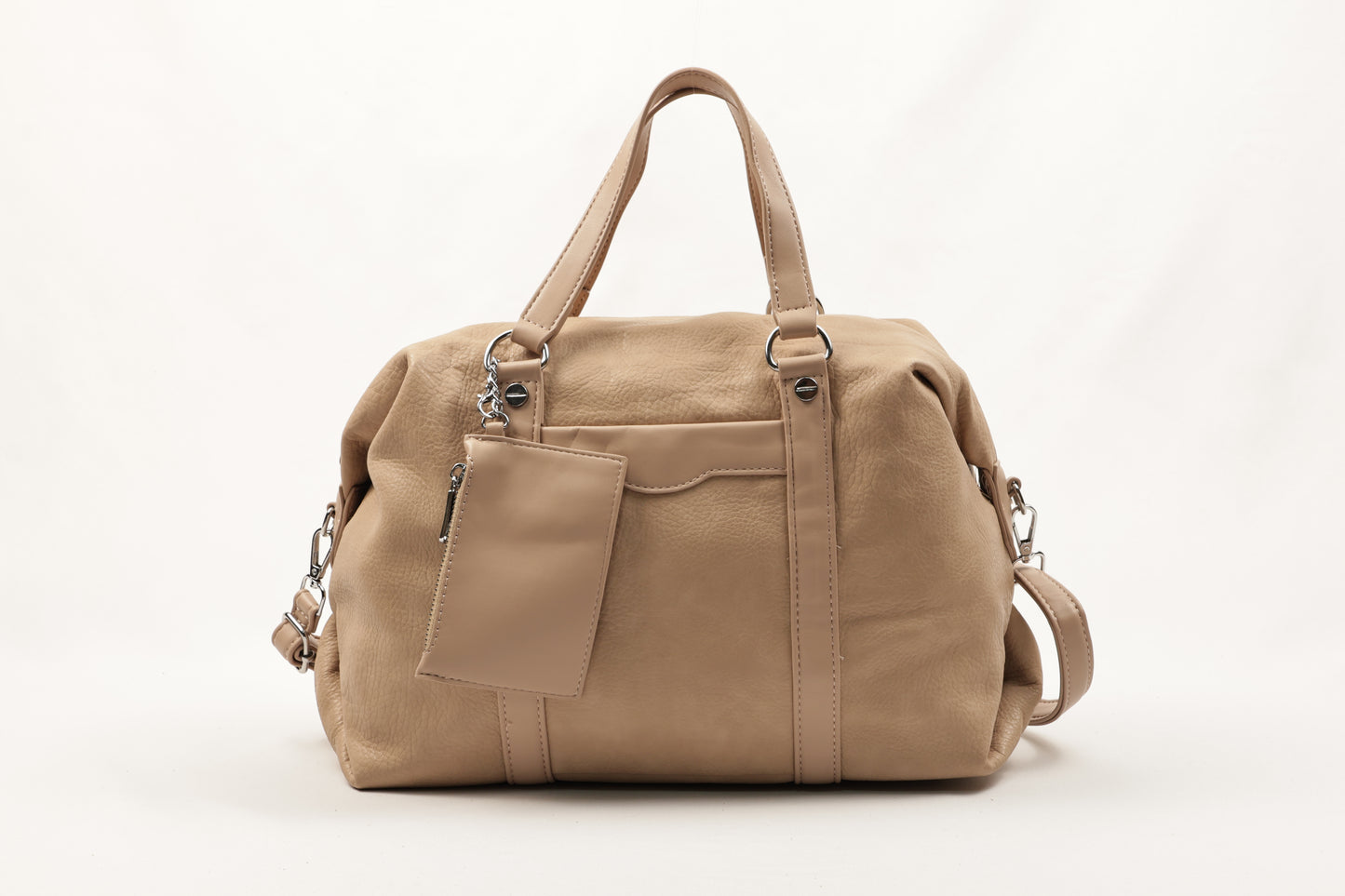 Chic Cream PU Leather Duffle Bag by PLLCD - Large Capacity Travel & Daily Handbag with Adjustable Long Strap