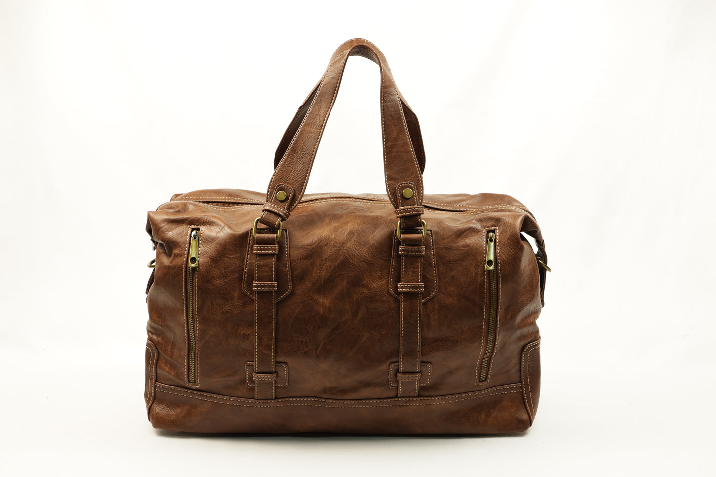 PLLCD Vintage Black Weekender Bag - 47x17.5x27.5cm with Adjustable Strap (74–134cm)